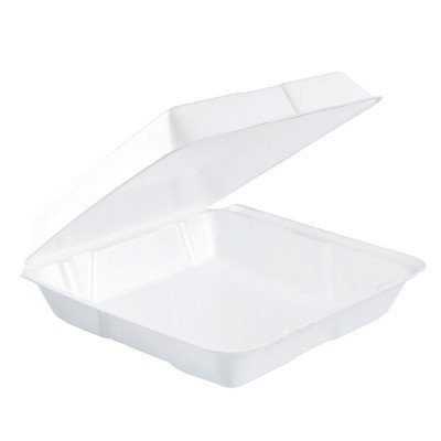 Foam Square Vented Take Out Container with Perforated Hinged Lid