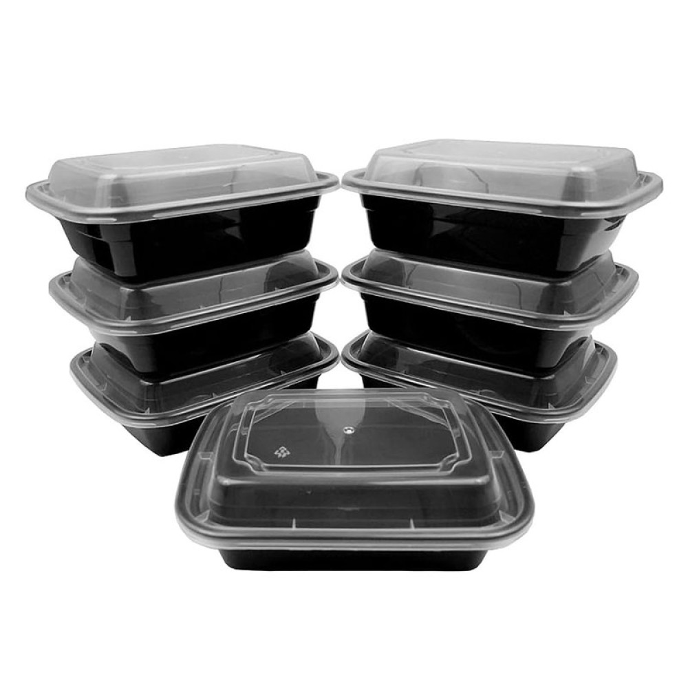 Rectangular Microwavable Heavy Weight Container with Lid