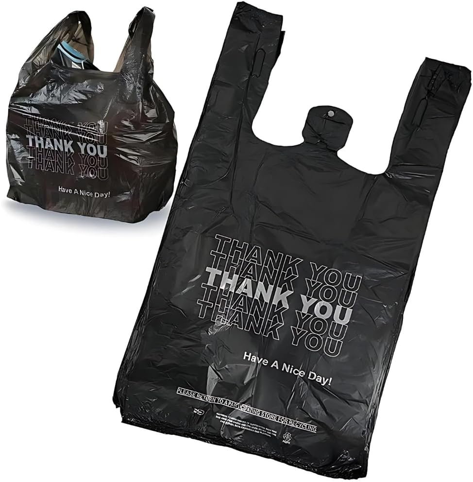 thumbnail image 2 of 1000 Ct White Small Plastic T-Shirt Shopping Bags – Grocery Style, 1,000-Pack, New 2 of 4