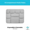 10 Compartment Rectangle Plastic Plates