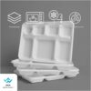 7 Compartment Rectangle Plastic Plates