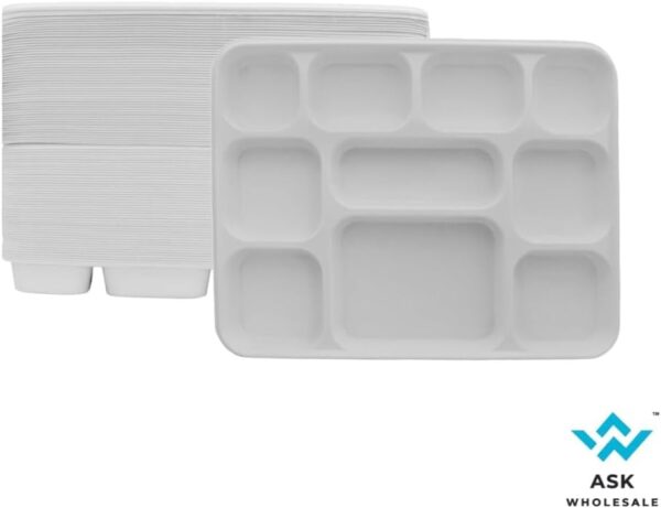 10 Compartment Rectangle Plastic Plates