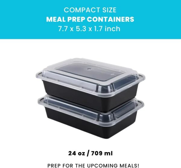 24 oz Meal Prep Plastic Container with lids